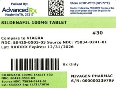 Sildenafil 100mg #30 - Sildenafil 100mg 80425 0503 03